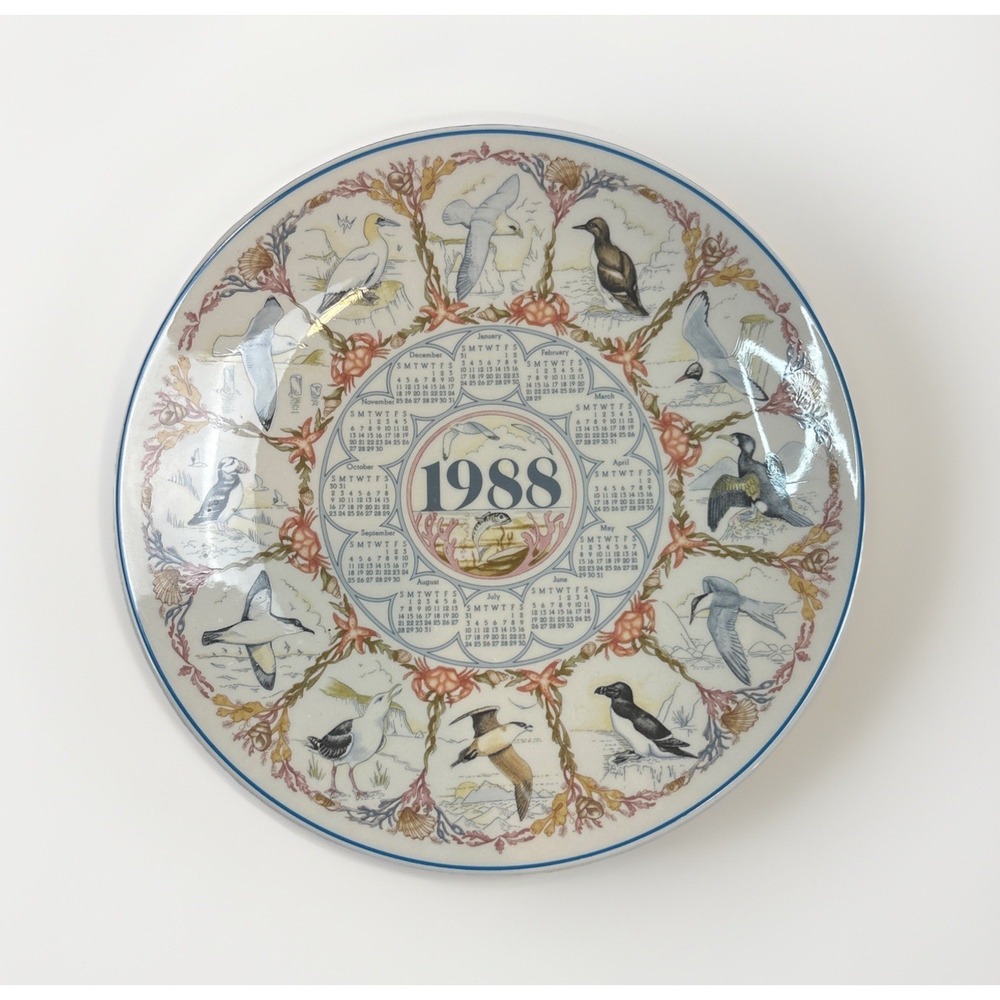 Wedgwood Vintage 1988 Calendar Collector Plate Sea Birds Etruria & Barlaston